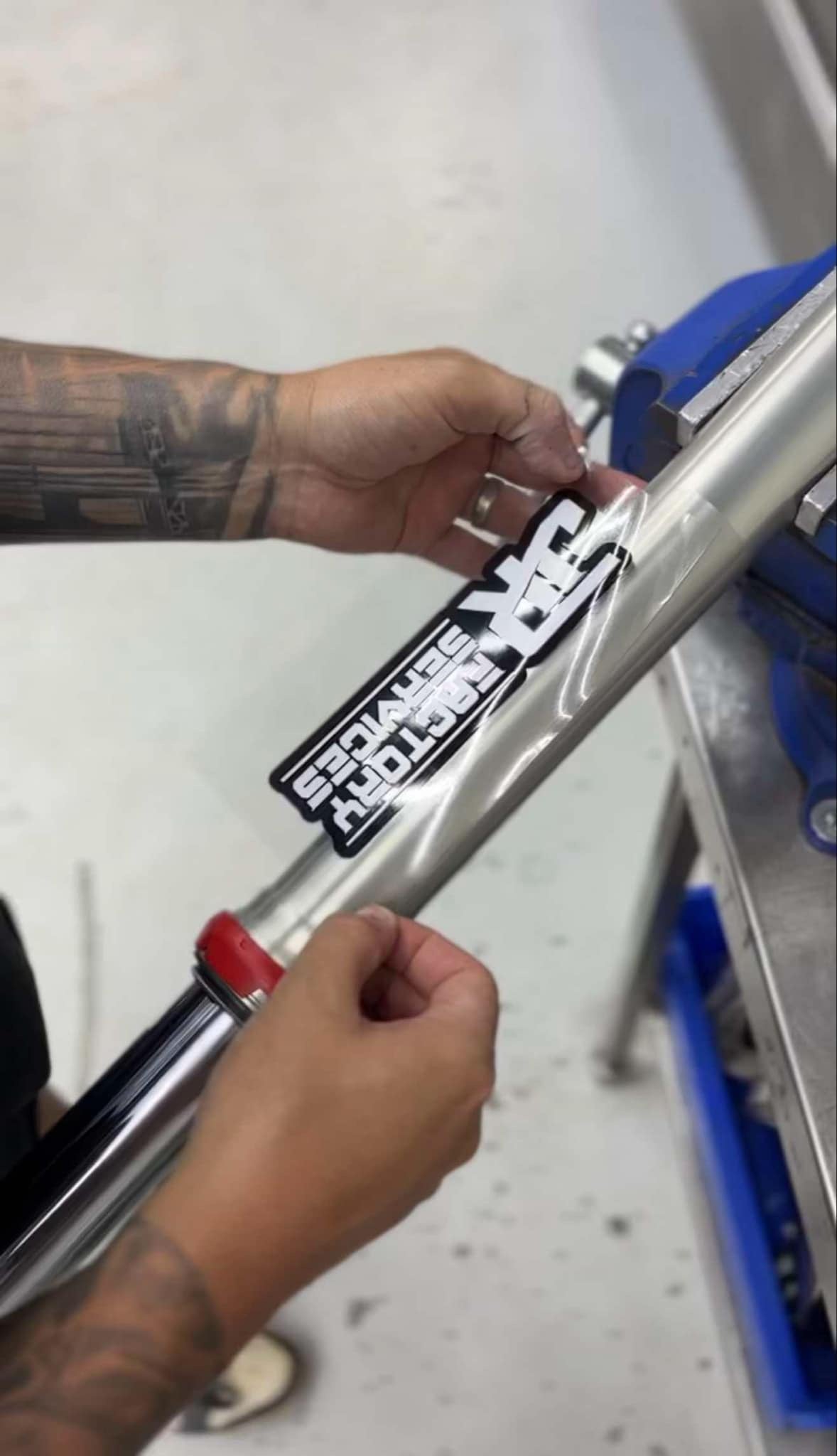 100- Suspension Fork Stickers with business Name