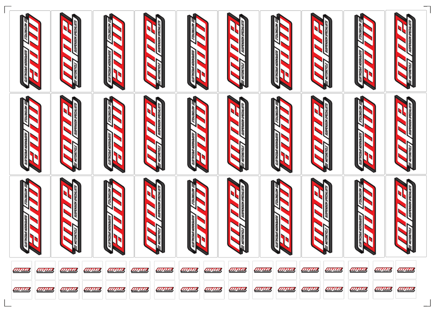 100- Suspension Fork Stickers with business Name